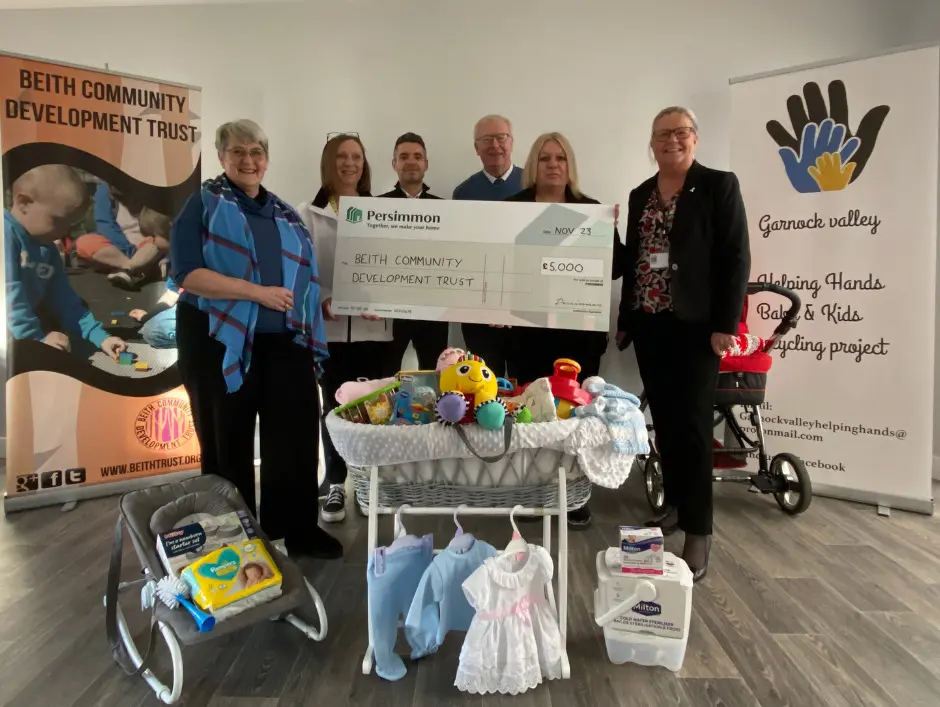 Beith Trust’s Volunteer-Managed Project, Garnock Valley Helping Hands, Receives£5,000 Donation from Persimmon Homes